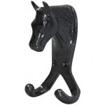 Horse Head Double Stable / Wall Hook Black No. 5372